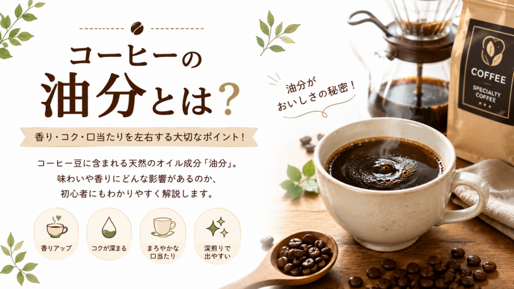 コーヒーの油分（オイル）とは？味や香りが変わる理由を初心者向けにわかりやすく解説！