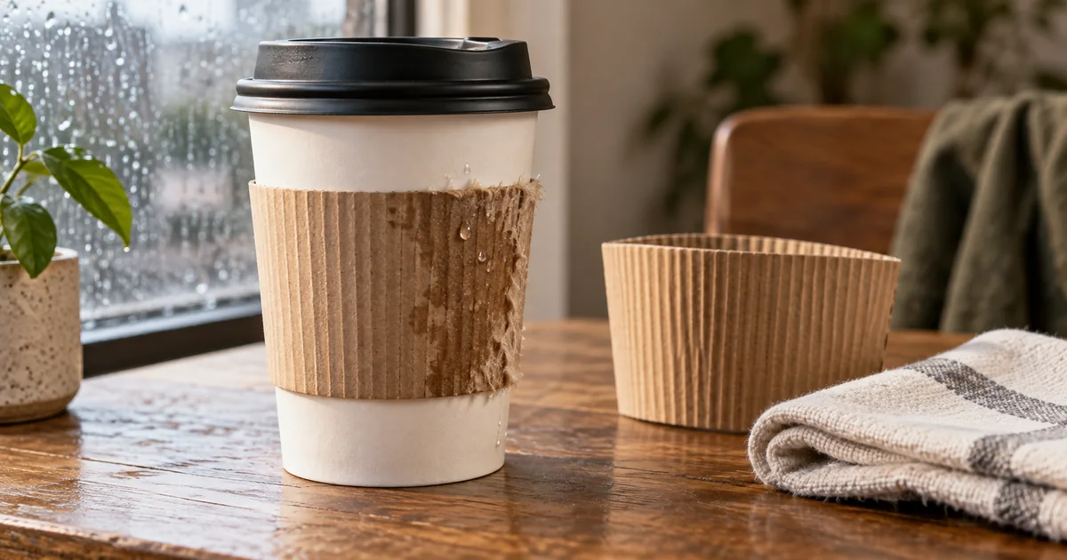 水に濡れた紙製スリーブと交換用の乾いたスリーブ