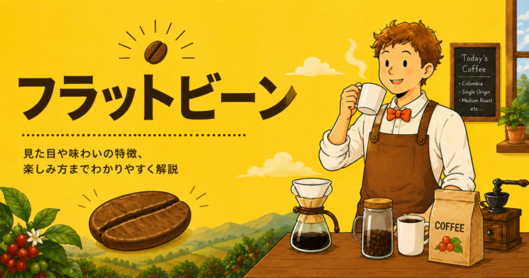 フラットビーンとは？コーヒー豆の形・ピーベリーとの違い・味わいをわかりやすく解説