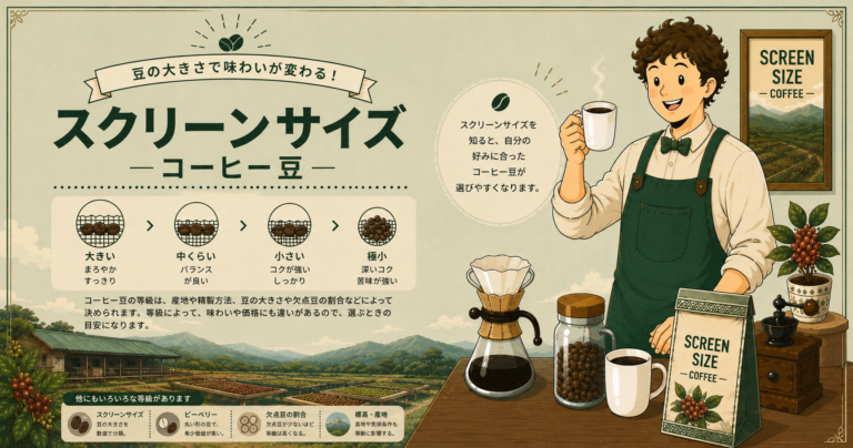 コーヒー豆のスクリーンサイズとは？豆の大きさ・等級・味への影響をわかりやすく解説