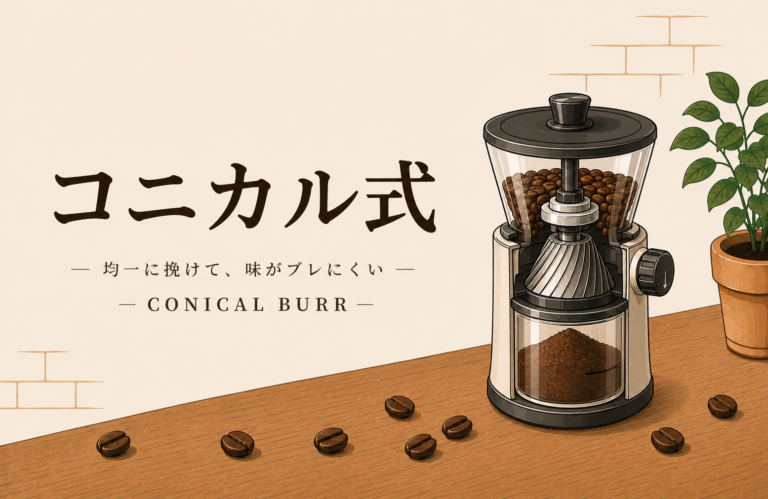 コニカル式とは？コーヒーミルの特徴や味わいの違いをわかりやすく解説