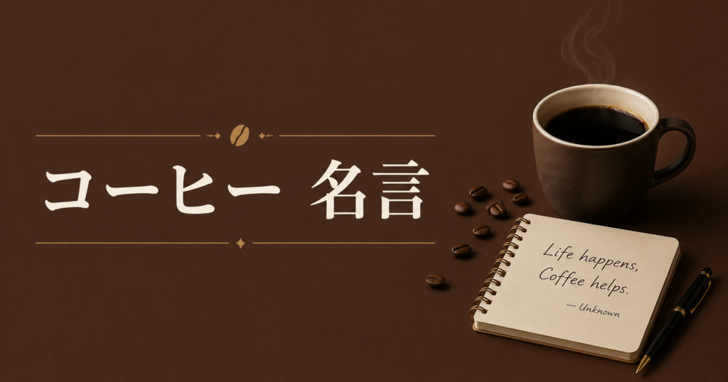 コーヒー名言とは？毎日の一杯がもっと楽しくなる言葉を初心者向けに紹介